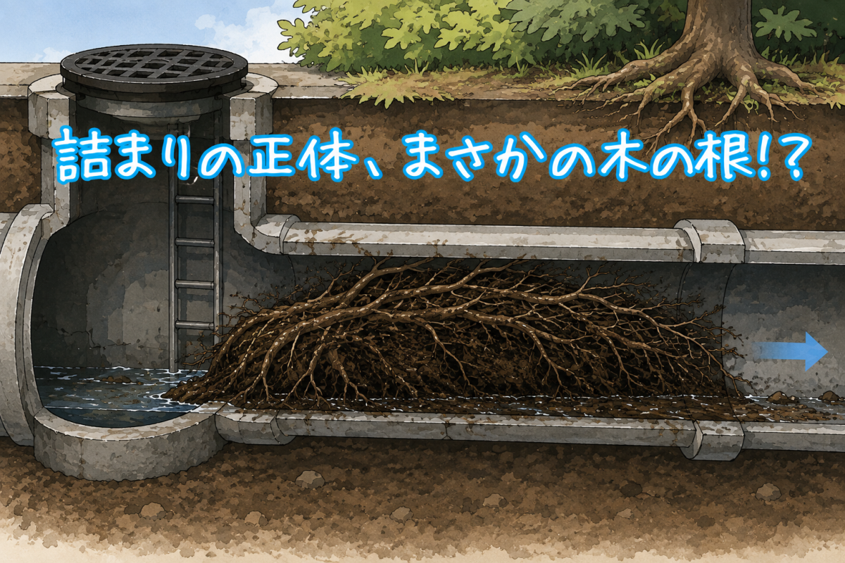 【作業事例紹介】その詰まり、原因は“木の根”かも？下水道管の木根除去事例（中国特殊）イメージ